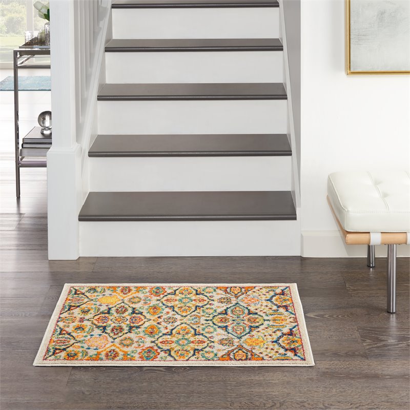 Nourison Allur 2' x 3' Ivory Multicolor Fabric Bohemian Area Rug (2' x 3')