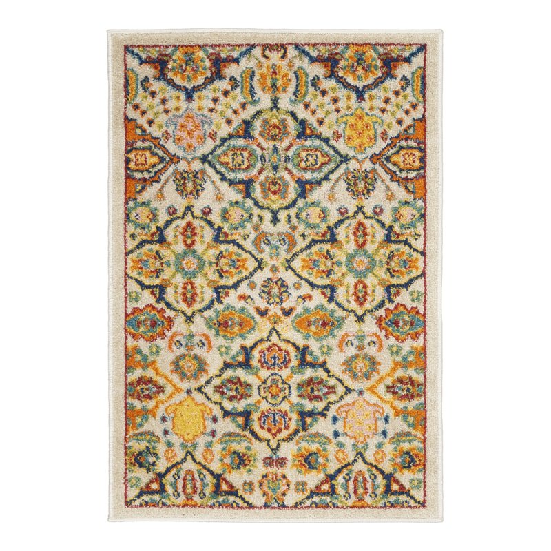 Nourison Allur 2' x 3' Ivory Multicolor Fabric Bohemian Area Rug (2' x 3')