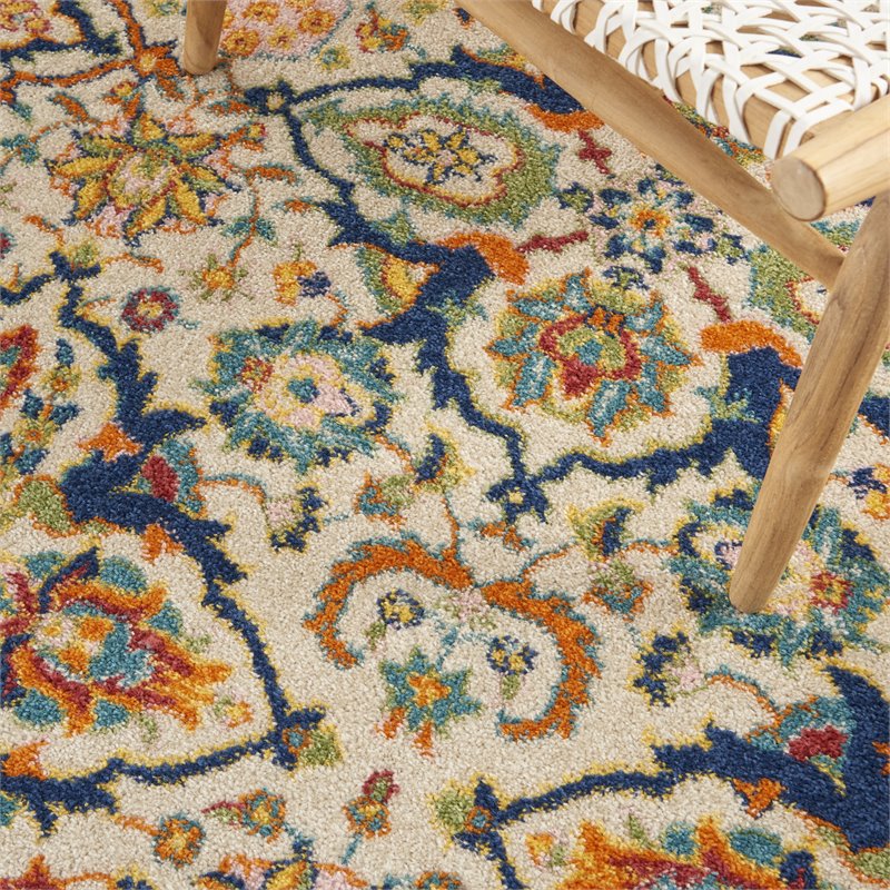 Nourison Allur 4' x 6' Ivory Multicolor Fabric Bohemian Area Rug (4' x 6')