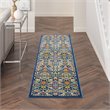 Nourison Allur 8' Runner Navy Multicolor Fabric Bohemian Area Rug (8' Runner)