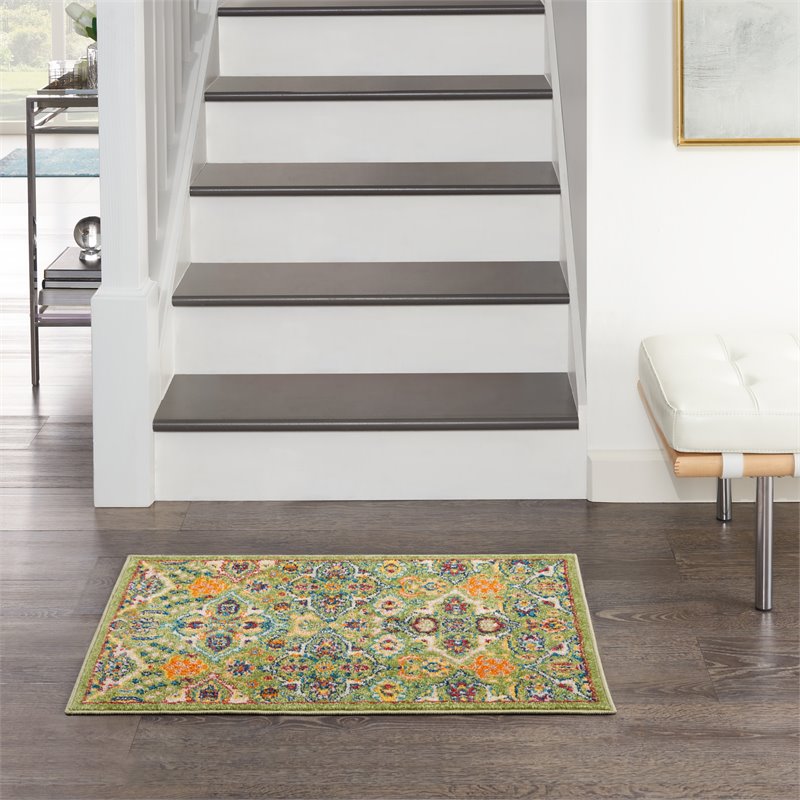 Nourison Allur 2' x 3' Sage Ivory Fabric Bohemian Area Rug (2' x 3')