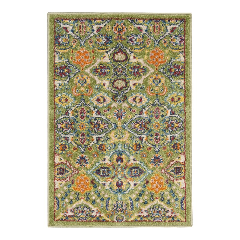 Nourison Allur 2' x 3' Sage Ivory Fabric Bohemian Area Rug (2' x 3')