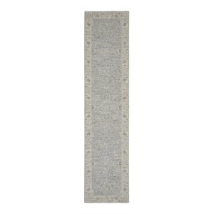 Nourison Asher 27x122&quot Runner Traditional Fabric Area Rug in Gray/Blue