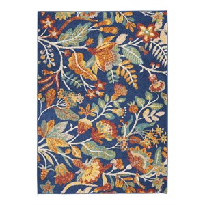 Nourison Allur 48x72&quot Rectangle Contemporary Fabric Area Rug in Navy/Red