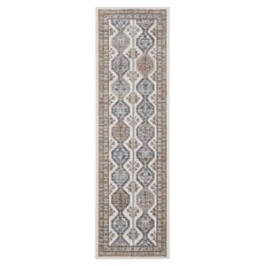 Nourison Concerto 26x120&quot Polyester and Polypropylene Area Rug in Gray