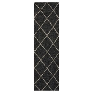 Nourison Brisbane 26x90&quot Runner Polypropylene Area Rug in Charcoal Finish