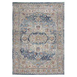 Nourison Concerto 3'9&quot x 5'9&quot Fabric Vintage Indoor Rug in Ivory Blue