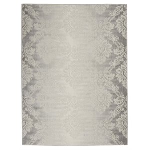 Nourison Elation 5'3&quot x 7'3&quot Polyester Vintage Indoor Rug in Ivory Gray