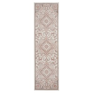 Nourison Elation 2'3&quot x 7'6&quot Polyester Bohemian Indoor Rug in Ivory Brick