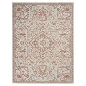 Nourison Elation 5'3&quot x 7'3&quot Polyester Bohemian Indoor Rug in Ivory Brick