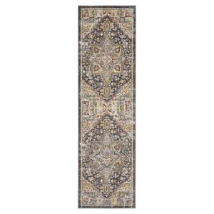 Nourison Juniper 2'2&quot x 7'6&quot Fabric Charcoal Multi Vintage Indoor Rug
