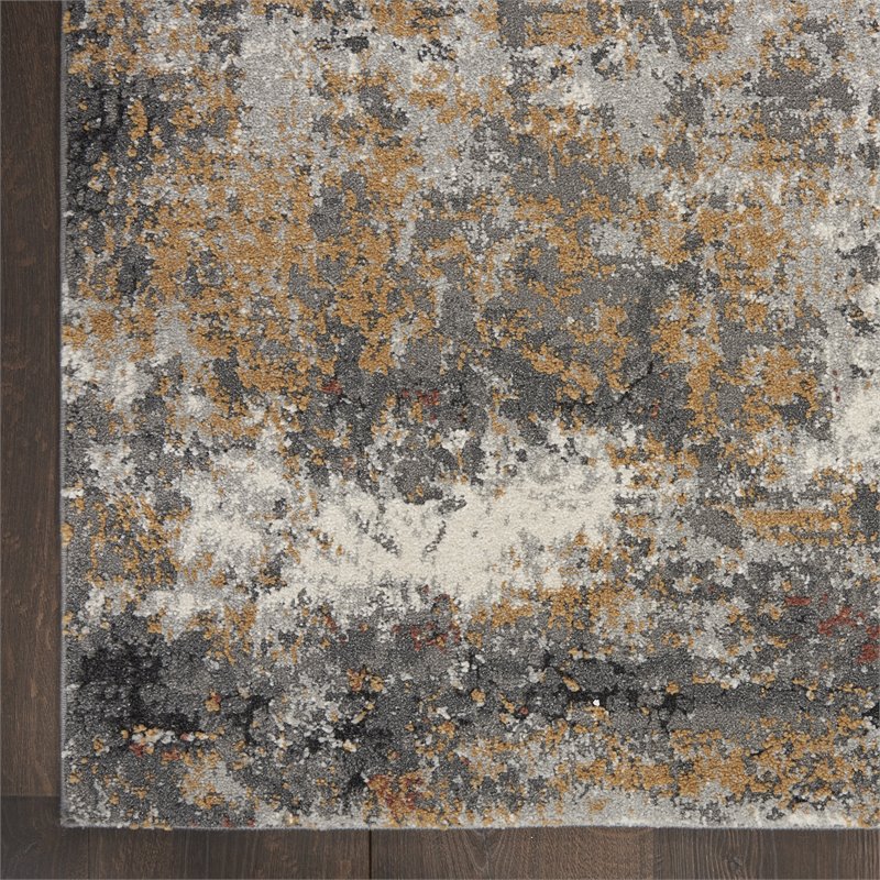 Nourison Ludlow 4' x 6' Fabric Gray/Multi Modern Indoor Rug