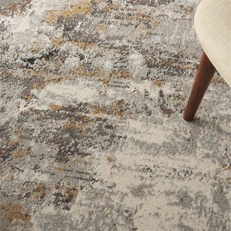 Nourison Ludlow 4' x 6' Fabric Gray/Multi Modern Indoor Rug