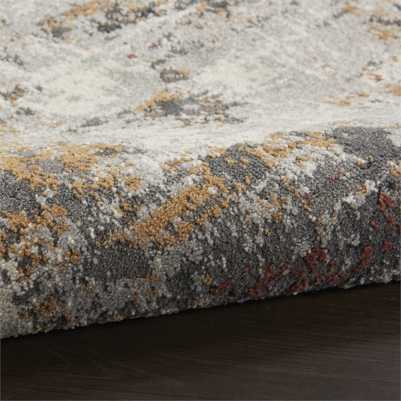 Nourison Ludlow 4' x 6' Fabric Gray/Multi Modern Indoor Rug
