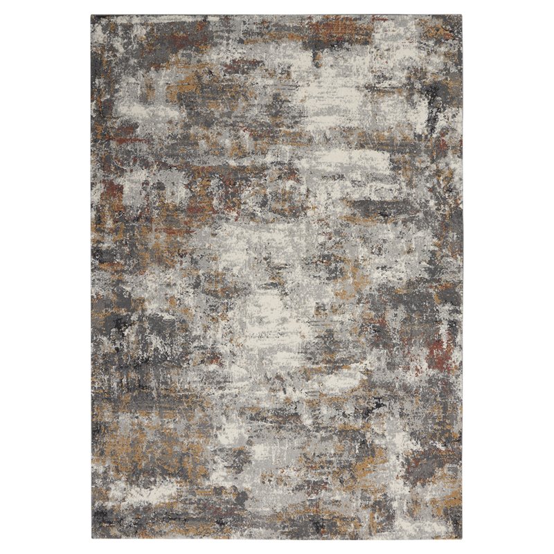 Nourison Ludlow 4' x 6' Fabric Gray/Multi Modern Indoor Rug
