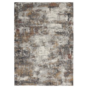 Nourison Ludlow 4' x 6' Fabric Gray/Multi Modern Indoor Rug
