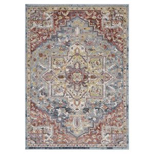 Nourison Juniper 5'3&quot x 7'3&quot Fabric Blue Multi-Color Vintage Indoor Rug