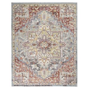 Nourison Juniper 7'10&quot x 9'10&quot Fabric Blue Multi-Color Vintage Indoor Rug