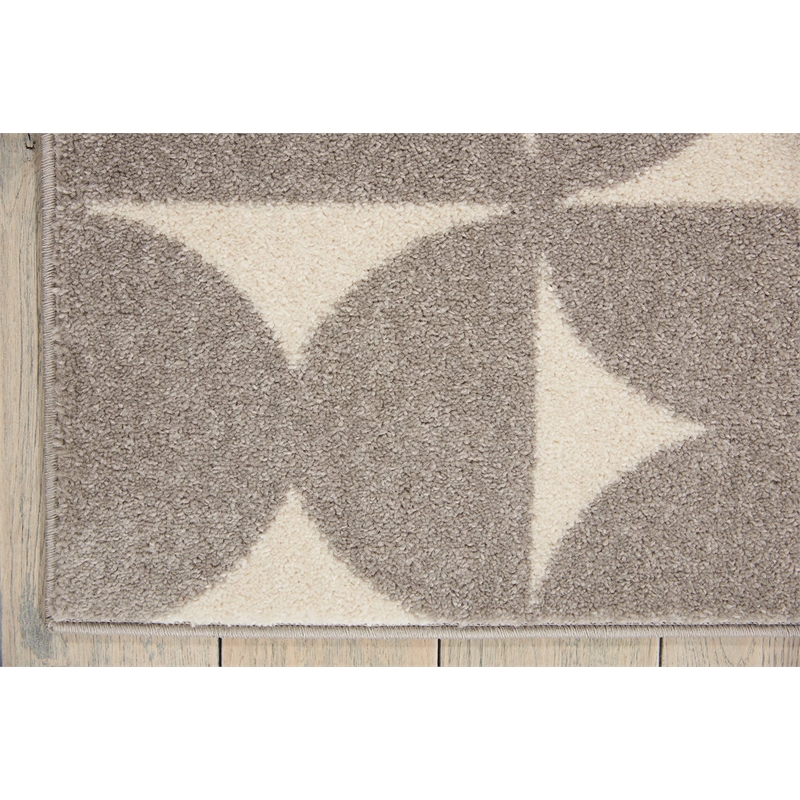 nourison harper 26x90&quot runner contemporary fabric area rug in gray/ivory
