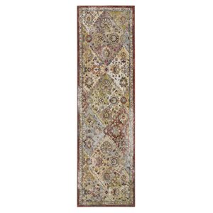 Nourison Juniper 2'2&quot x 7'6&quot Fabric Terracotta Multi-Color Vintage Indoor Rug