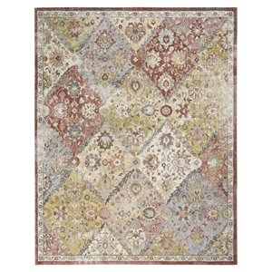 Nourison Juniper 7'10&quot x 9'10&quot Fabric Terracotta Multi-Color Vintage Indoor Rug