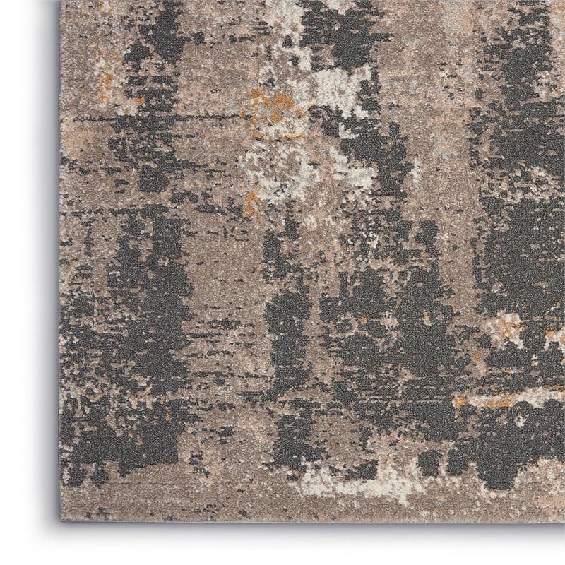 nourison ludlow 4' x 6' fabric cream gray modern indoor rug