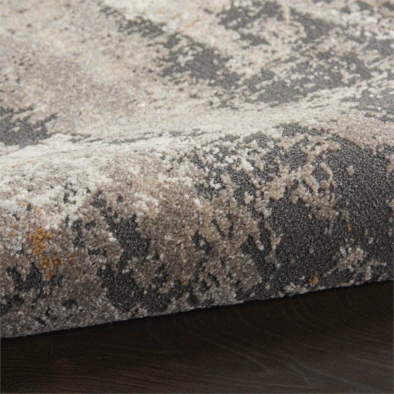 nourison ludlow 4' x 6' fabric cream gray modern indoor rug