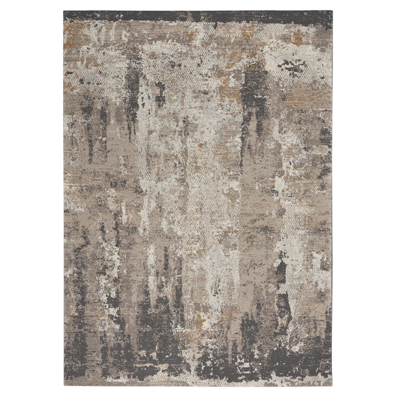 Nourison Ludlow 4' x 6' Fabric Cream Gray Modern Indoor Rug