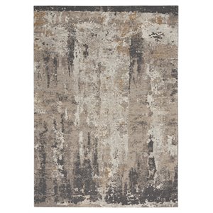 Nourison Ludlow 4' x 6' Fabric Cream Gray Modern Indoor Rug