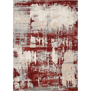Nourison Maxell 3'10&quot x 5'10&quot Fabric Ivory/Red Modern Indoor Rug