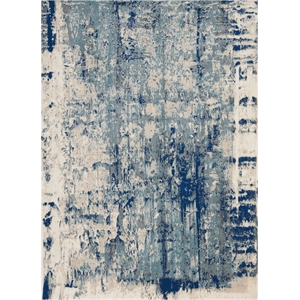 Nourison Maxell 3'10&quot x 5'10&quot Fabric Ivory/Blue Modern Indoor Area Rug