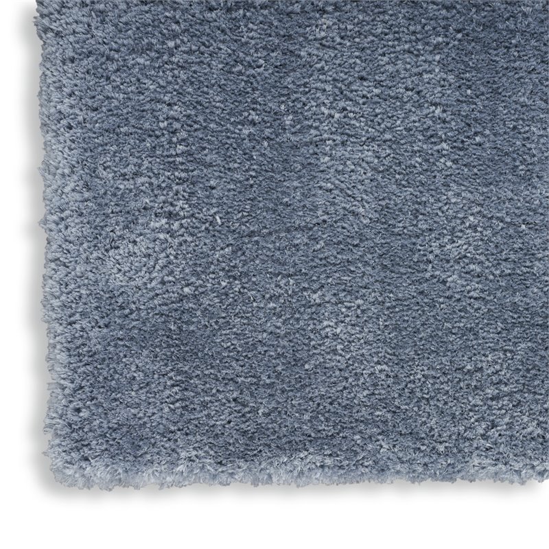 nourison luxurious shag 63x87&quot contemporary fabric area rug in light blue