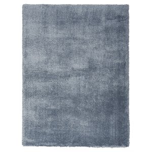 Nourison Luxurious Shag 63x87&quot Contemporary Fabric Area Rug in Light Blue