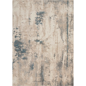 Nourison Maxell 3'10&quot x 5'10&quot Fabric Ivory/Teal Modern Indoor Rug