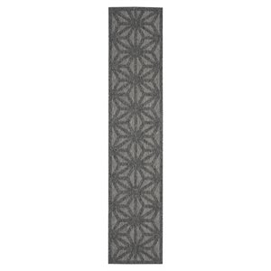 Nourison Palamos 26x120&quot Runner Contemporary Fabric Area Rug in Dark Gray