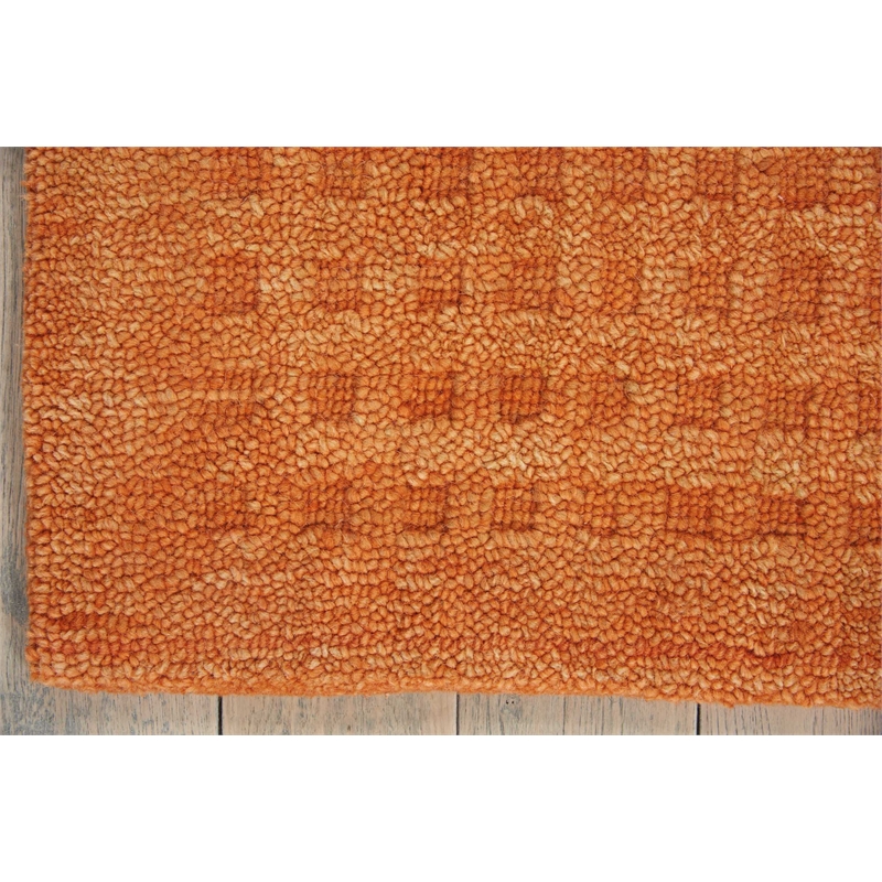 Nourison Perris Rectangle Contemporary Wool Area Rug in Sunset