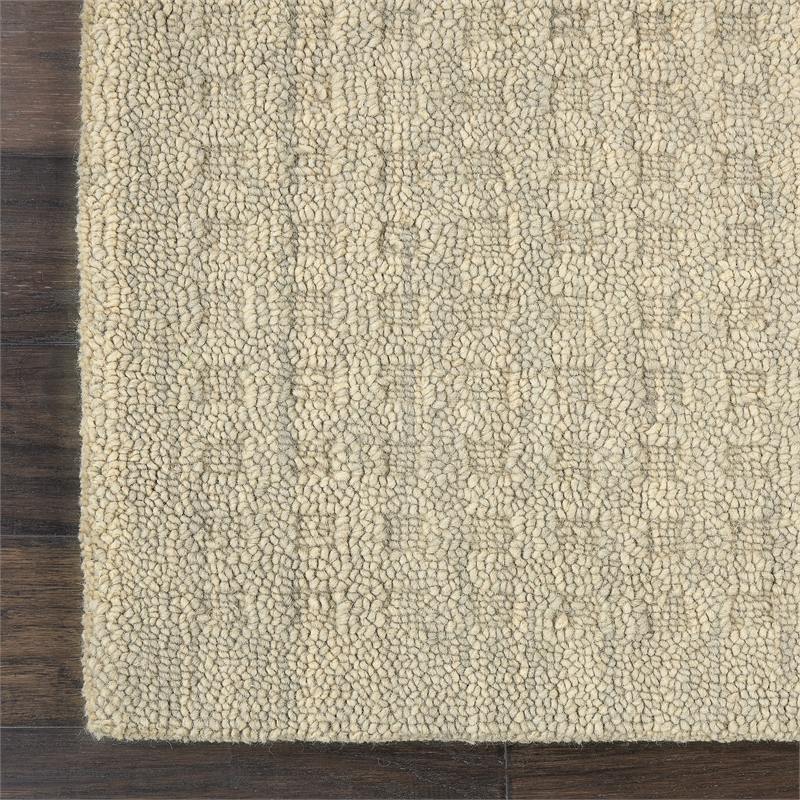 Nourison Perris Runner Shape Contemporary Wool Area Rug in Taupe