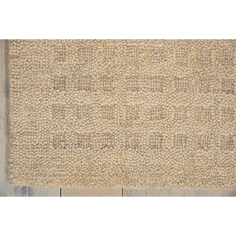 Nourison Perris Rectangle Contemporary Wool Area Rug in Taupe