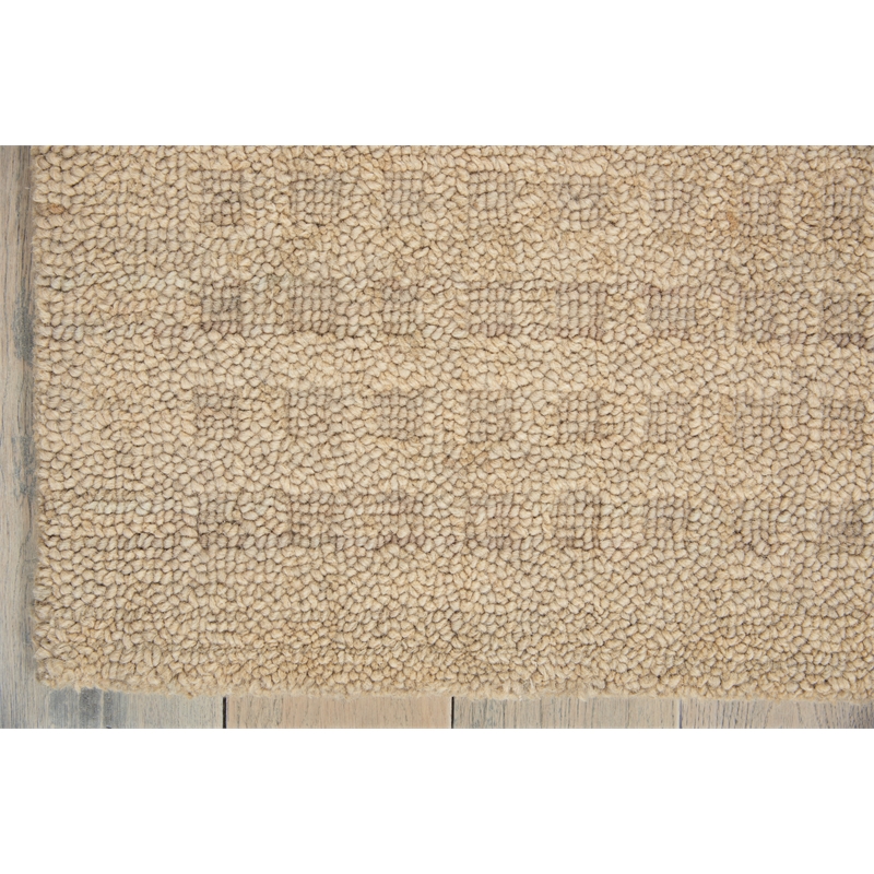 Nourison Perris Rectangle Contemporary Wool Area Rug in Taupe