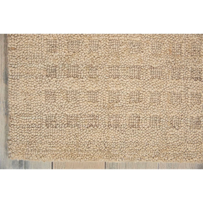 Nourison Perris Rectangle Contemporary Wool Area Rug in Taupe