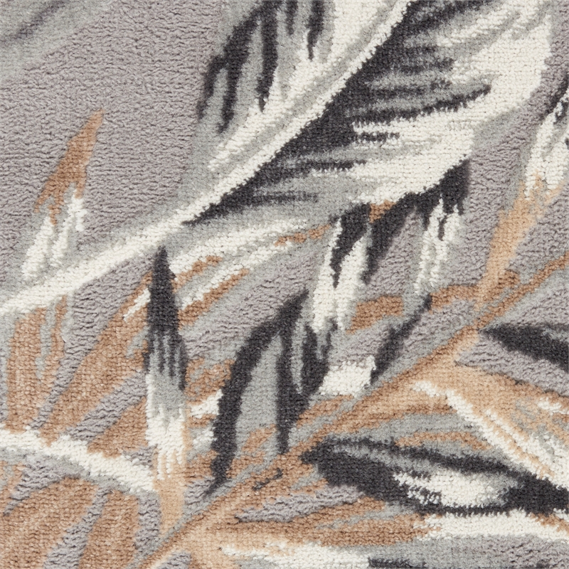 Nourison Pompeii Contemporary Polypropylene Polyester Area Rug in Gray
