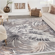 Nourison Pompeii Contemporary Polypropylene Polyester Area Rug in Gray