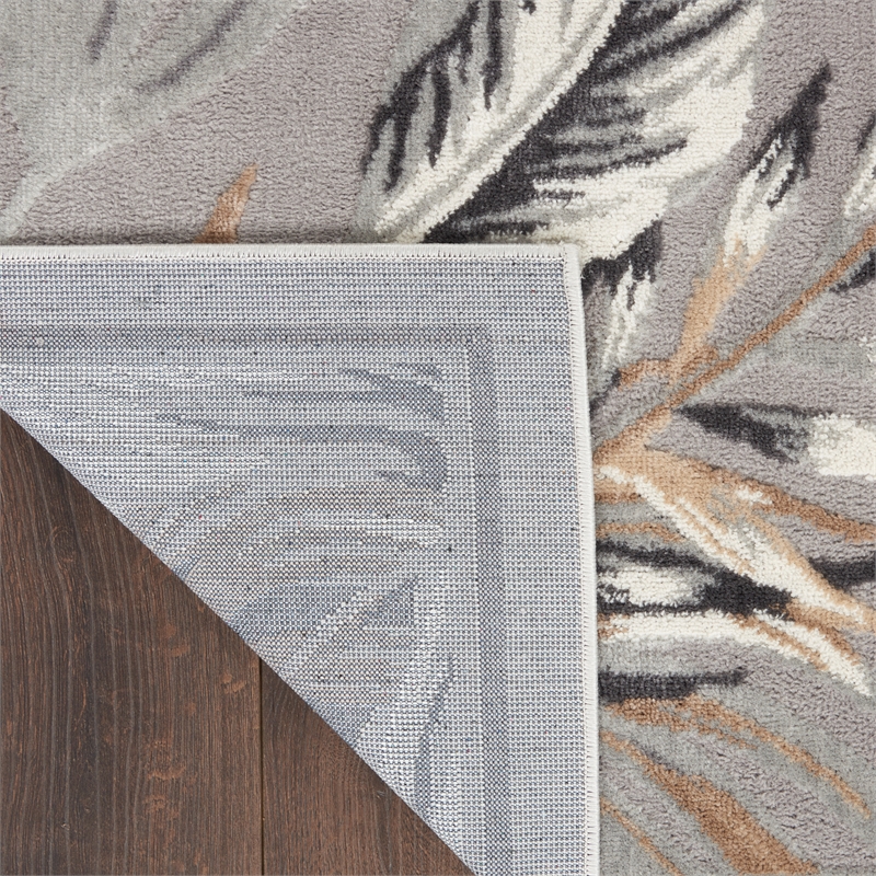 Nourison Pompeii Contemporary Polypropylene Polyester Area Rug in Gray