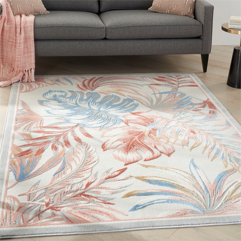 Nourison Pompeii Contemporary Polypropylene Polyester Area Rug in Multi-Color