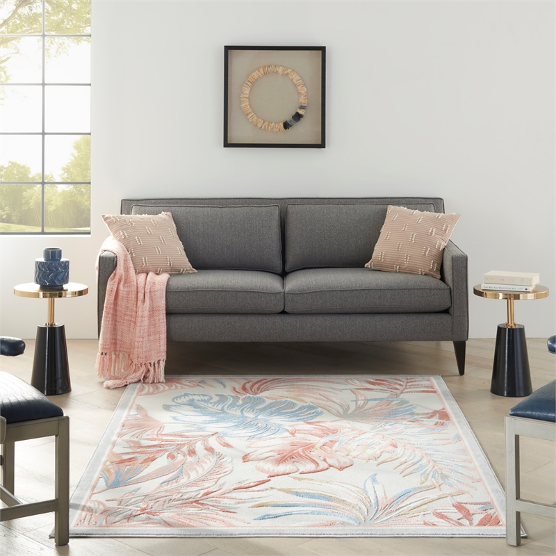 Nourison Pompeii Contemporary Polypropylene Polyester Area Rug in Multi-Color