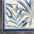 Nourison Pompeii Contemporary Polypropylene Polyester Area Rug in Ivory/Blue