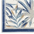 Nourison Pompeii Contemporary Polypropylene Polyester Area Rug in Ivory/Blue
