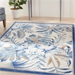 Nourison Pompeii Contemporary Polypropylene Polyester Area Rug in Ivory/Blue