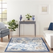 Nourison Pompeii Contemporary Polypropylene Polyester Area Rug in Ivory/Blue