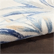 Nourison Pompeii Contemporary Polypropylene Polyester Area Rug in Ivory/Blue